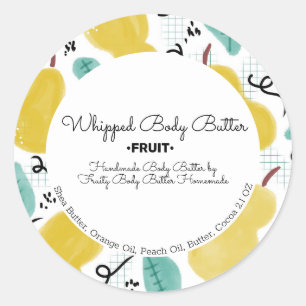 Pears Body Butter Bath Branding Packaging Classic Round Sticker