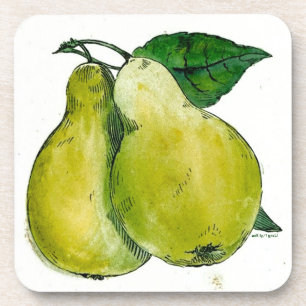 Pears Cork Coasters