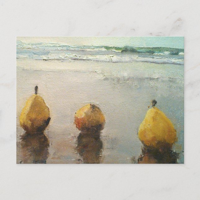 Pears Day Out At The Beach PostCard (Front)