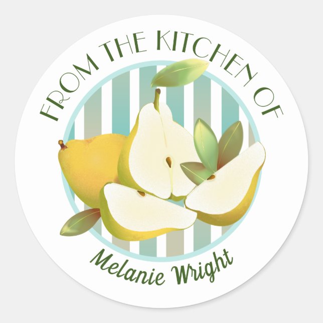 Pears Fruit Canning Classic Round Sticker (Front)