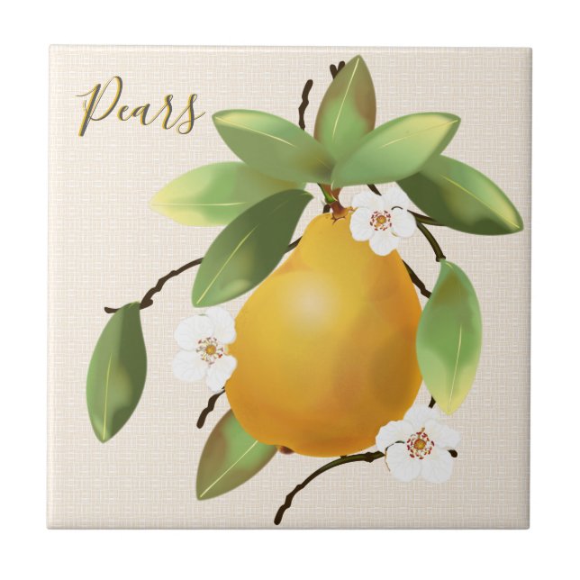 Pears Fruit Ceramic Tile (Front)