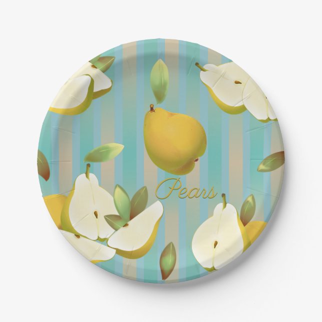 Pears Fruit Cocktail Party Paper Plate (Front)