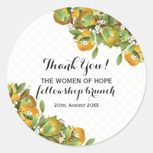 Pears Fruit on Trellis Thank You Classic Round Sticker
