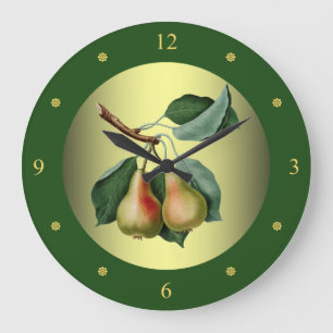 Pears ~ Giorgio Gallesio ~ Botanical Fruit ~ Large Clock