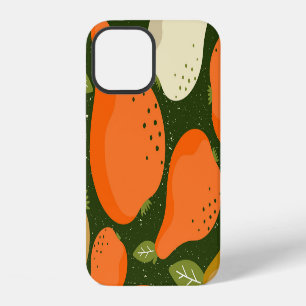 Pears, leaves: colourful vintage wallpaper. iPhone 12 case