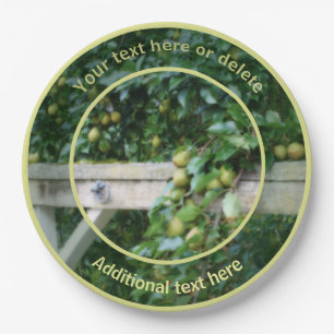 Pears On Old Hitching Post Personalised Party Paper Plate