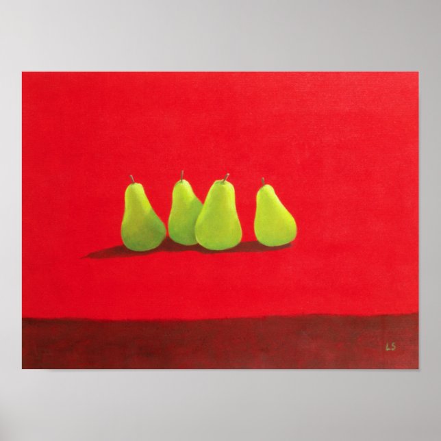 Pears on Red Cloth Poster (Front)