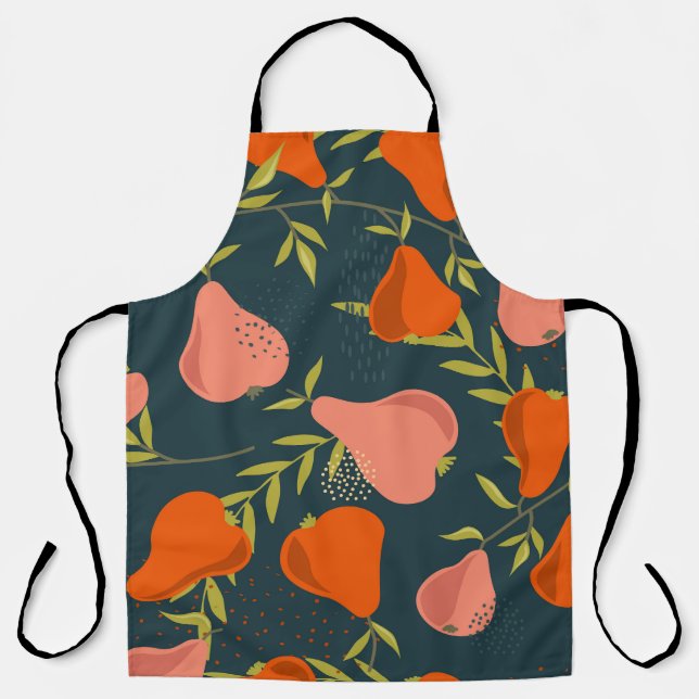Pears Overlap: Colourful Vintage Wallpaper Apron (Front)