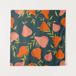 Pears Overlap: Colourful Vintage Wallpaper Tapestry