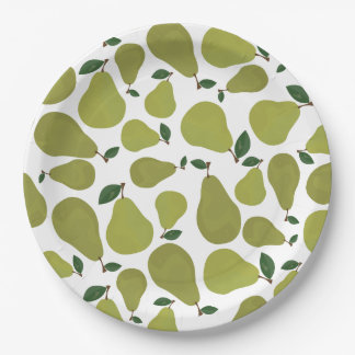 Pears pattern paper plate