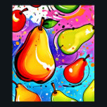 Pears Pop Art Poster<br><div class="desc">A vibrant and playful pop art style painting featuring pears in a colourful and dynamic composition. Perfect for adding a burst of energy to your style (This Design Made With AI). Place Order Today and Embrace the Joy of Shopping!</div>