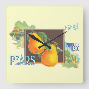 Pears Vintage Crate Art Wall Clock