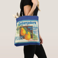 Pears Vintage Fruit Farm Crate Art on Blue