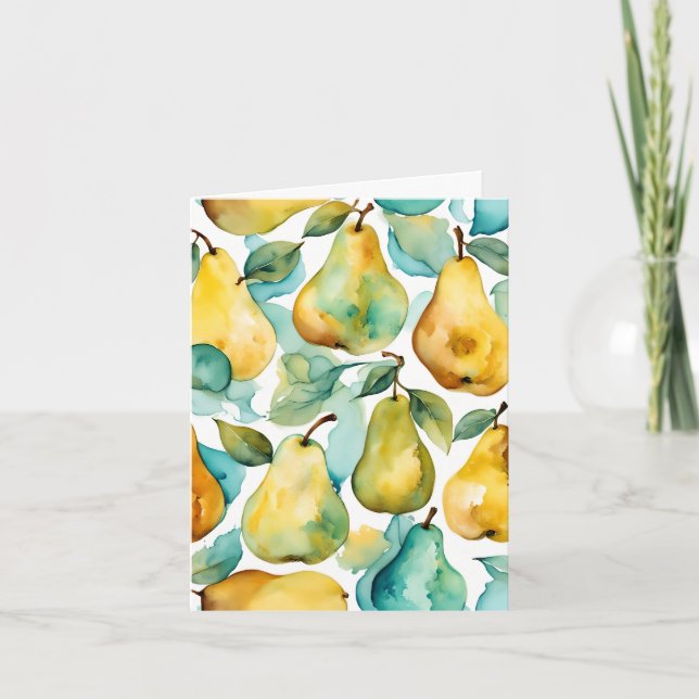 Pears Watercolor Art  Card (Front)