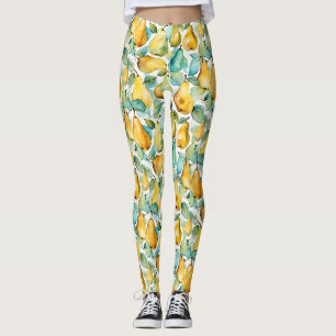 Pears Watercolor Art  Leggings