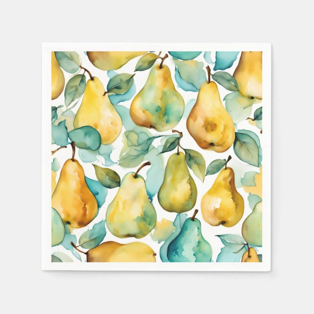 Pears Watercolor Art  Napkin (Front)