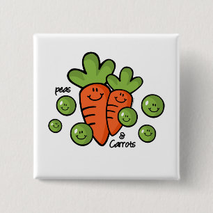 Peas And Carrots 15 Cm Square Badge
