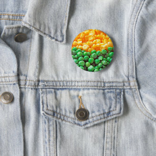 Peas and sweetcorn 6 cm round badge
