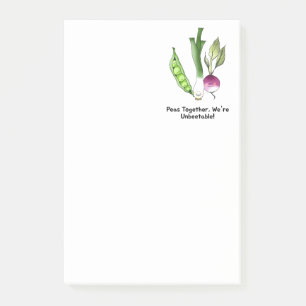 Peas and Veggie Best Friends Pun Post-it Notes