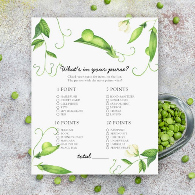 Peas baby shower - What's in your purse  (Creator Uploaded)