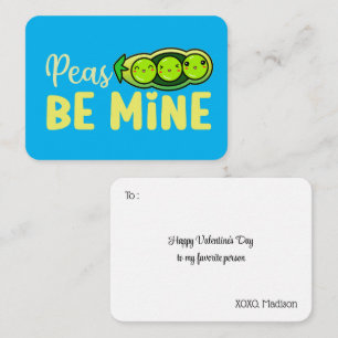 Peas Be Mine Funny Pun Cute Valentine's Day Card