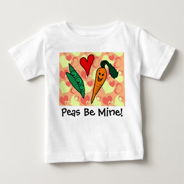 Peas Be My Valentine Baby Baby T-Shirt (Front)