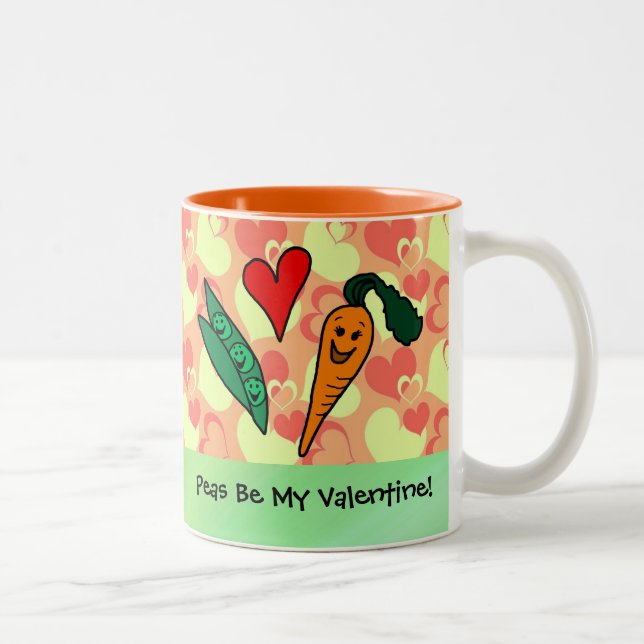 Peas Be My Valentine Two-Tone Coffee Mug (Right)