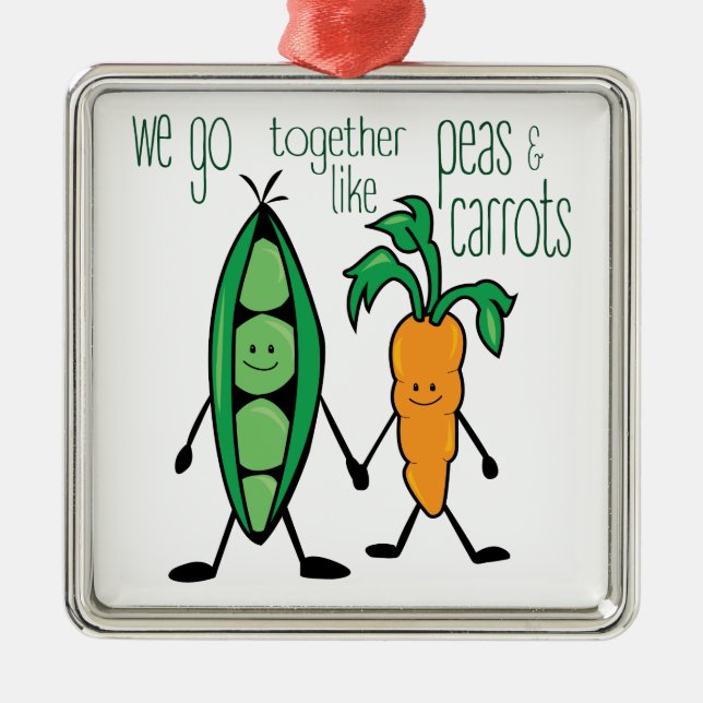 Peas & Carrots Metal Tree Decoration (Front)