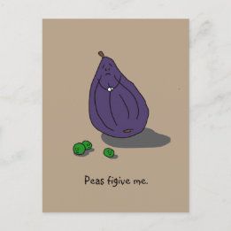 "Peas Figive Me" (Please Forgive Me) Postcard