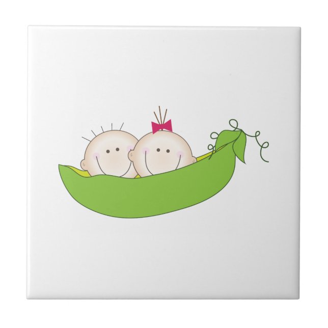 Peas In A Pod Ceramic Tile (Front)