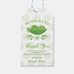 Peas in a Pod Thank You Baby Shower Gift tags