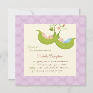 Peas in a Pod Twin Boy Girl Baby Shower Invitation