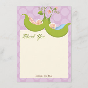 Peas in a Pod Twin Boy Girl Baby Shower Thank You