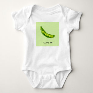 Peas in English, Korean, Hindi Baby Bodysuit