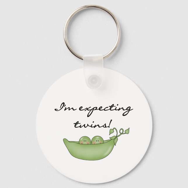 Peas in Pod Expecting Twins Key Ring (Front)