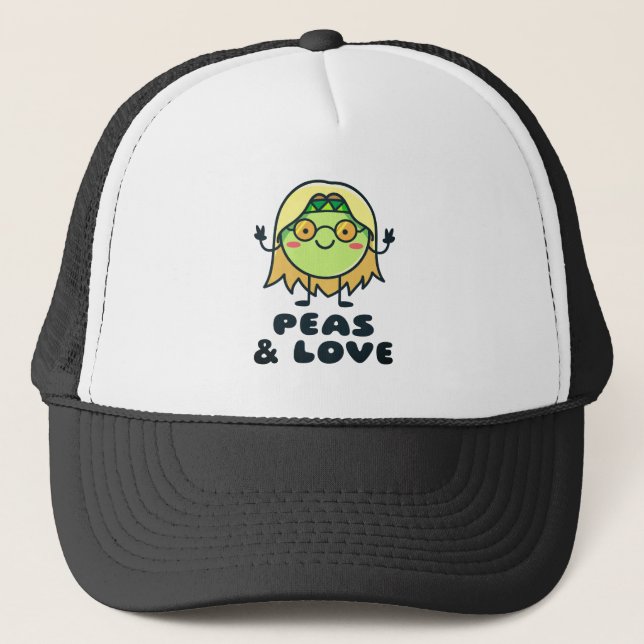 Peas & Love Trucker Hat (Front)
