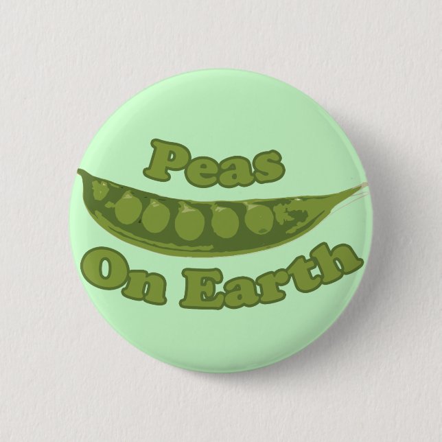 Peas on Earth 6 Cm Round Badge (Front)
