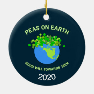 Peas On Earth Ceramic Ornament
