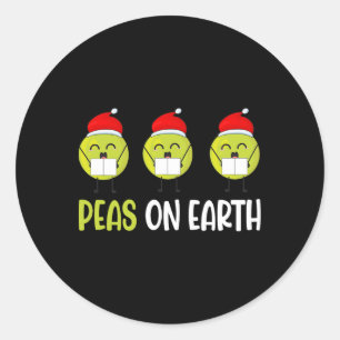 Peas On Earth Christmas  Classic Round Sticker