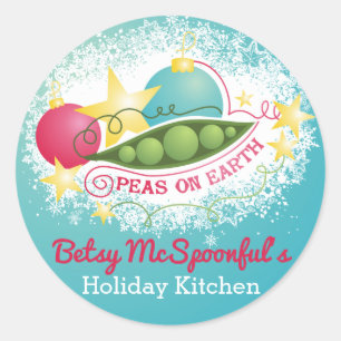 Peas on Earth Christmas food from the kitchen of Classic Round Sticker