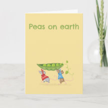 Peas on earth cute mice Christmas card