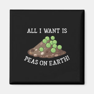 Peas On Earth Cute Peace On Earth Funny Earth Day Magnet