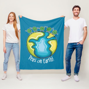 Peas on Earth Fleece Blanket