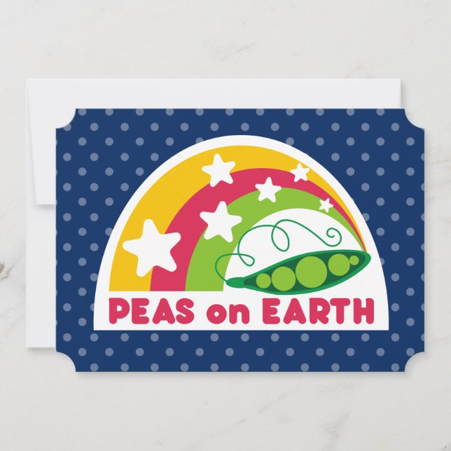 Peas on Earth food culinary Christmas card (Front)