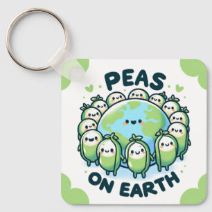 Peas on Earth – Funny Holiday Pun Key Ring