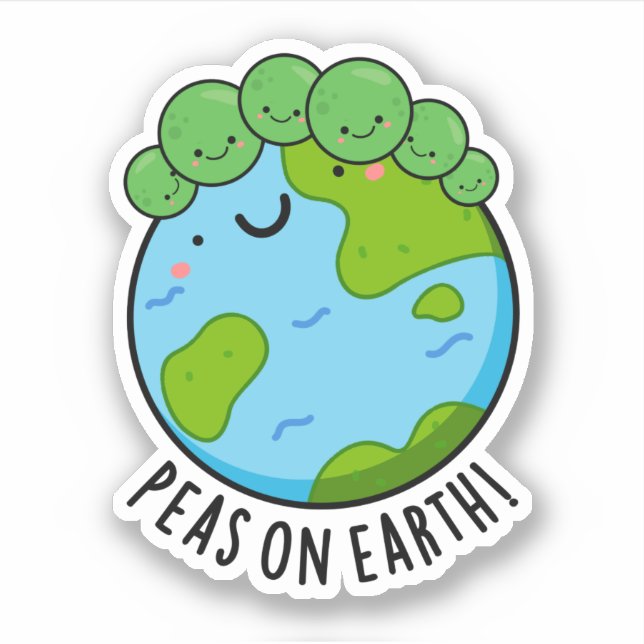Peas On Earth Funny Veggie Peace Pun  (Front)