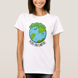 Peas On Earth Funny Veggie Peace Pun  T-Shirt