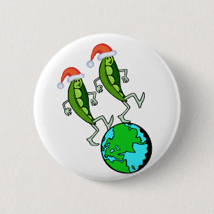 Peas on Earth Holiday Button