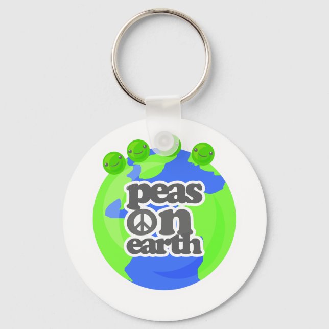 Peas on Earth Key Ring (Front)