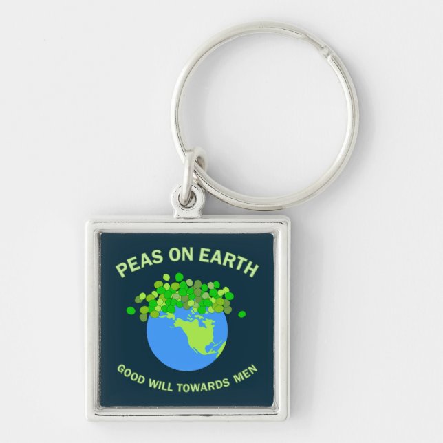Peas On Earth Key Ring (Front)